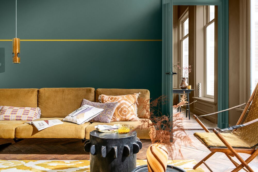 With Dulux Ambiance Pearl Glo’s Cheeky Grey (78GG 19/078),
Wright Stone (10YY 30/106) and
Gold Curry (40YY 49/546), elevate everyday walls into design statements that reflect your personal style