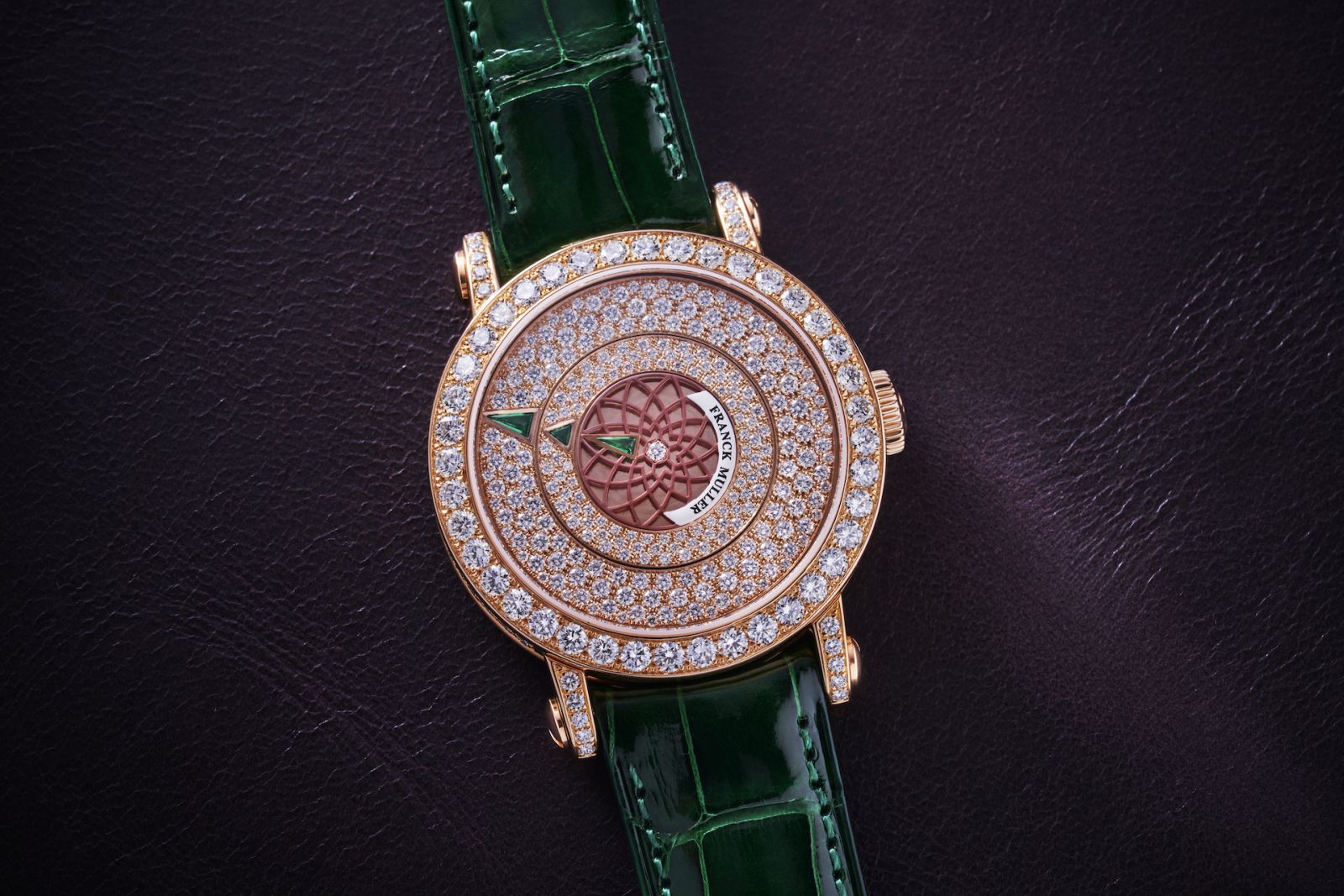 Franck Muller Round Triple Mystery with emerald arrows