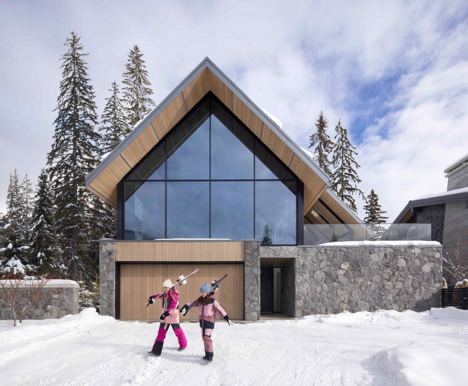 The pied-à-terre is for a multigenerational family that loves the outdoors and spending their days skiing