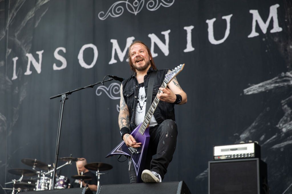 HELSINKI, FINLAND - JULY 02: Jani Liimatainen of Insomnium performs at Tuska Festival 2022 on July 02, 2022 in Helsinki, Finland. (Photo by Miikka Skaffari/Redferns)