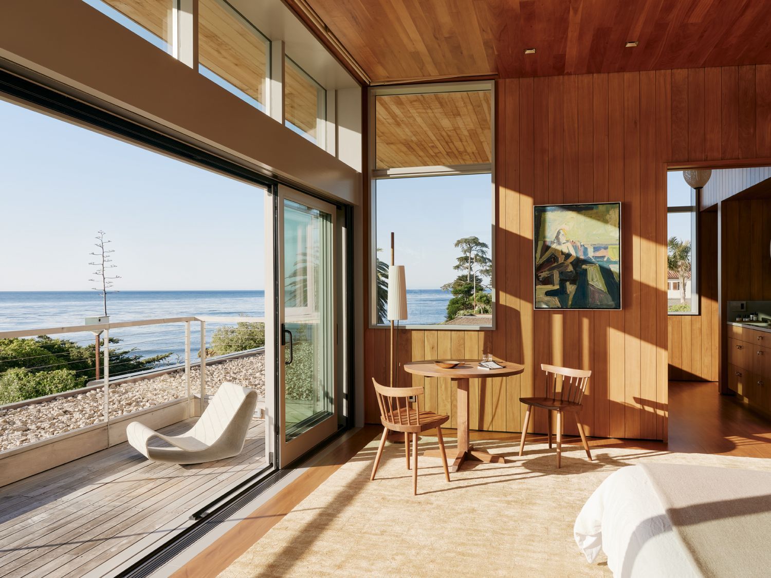 The master bedroom enjoys views of gentle lapping waves (Photo: Joe Fletcher)
