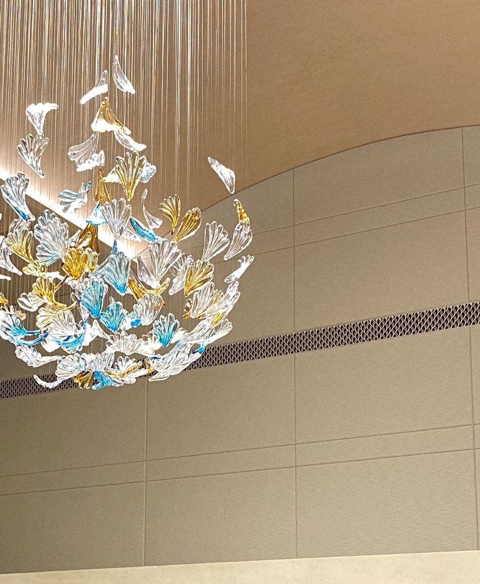 The air-con diffusers at the banquet hall features a fish scale motif
