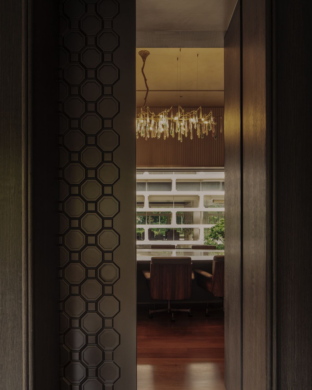 The entrance to the Moongate House’s conference room via the library