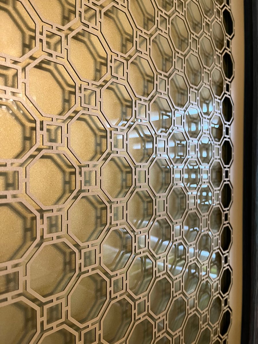 The screen motif at the Moongate House’s library