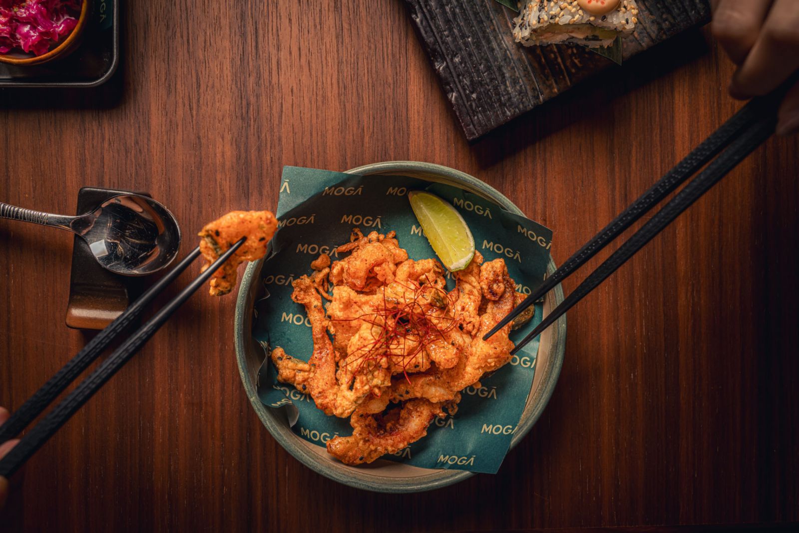 Crispy Squid with sansho fish sauce and green chilli