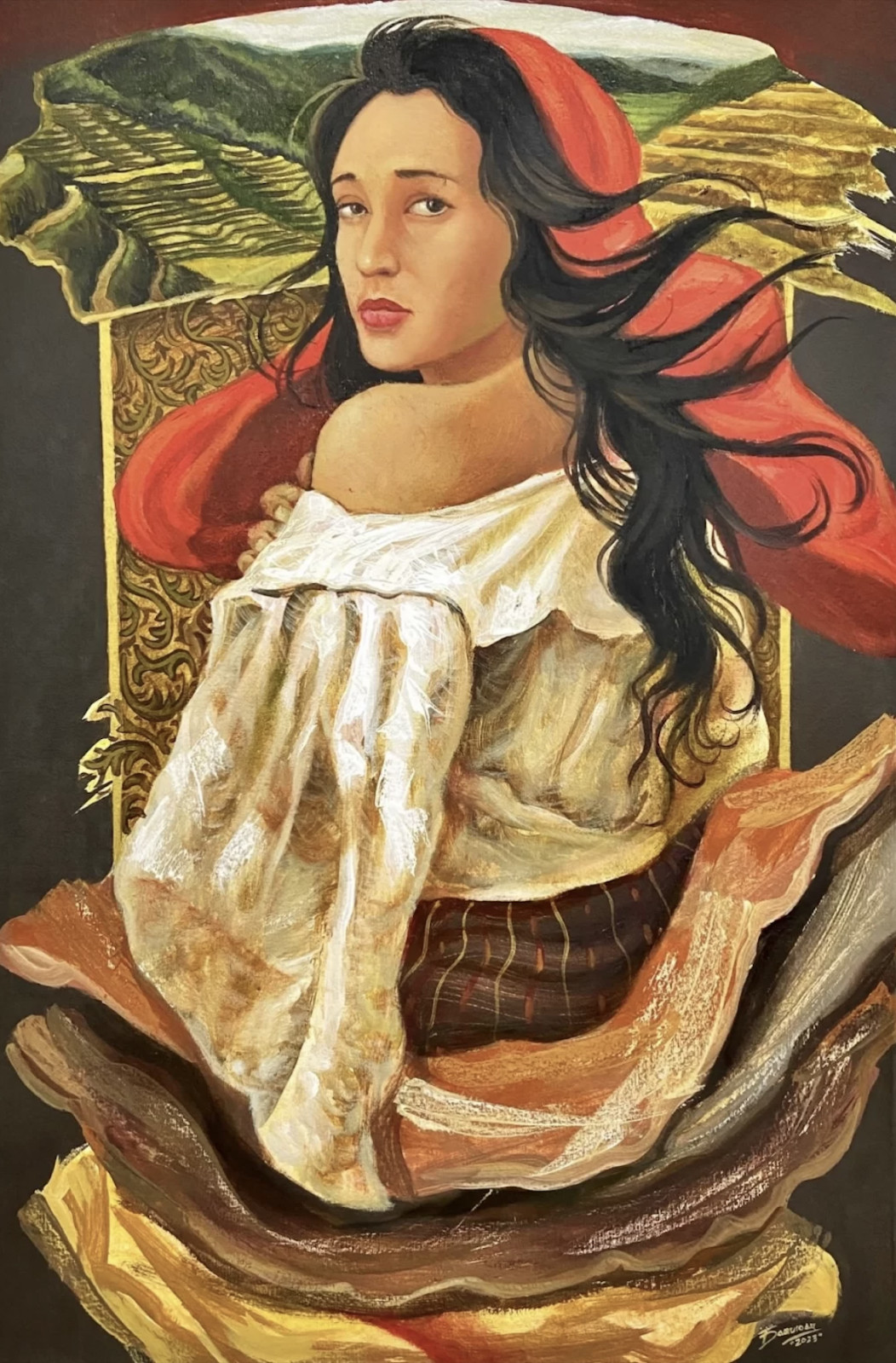An artistic depiction of Gabriela Silang by Thomas Daquioag in 2023 (Photo: Imahica Art Website)