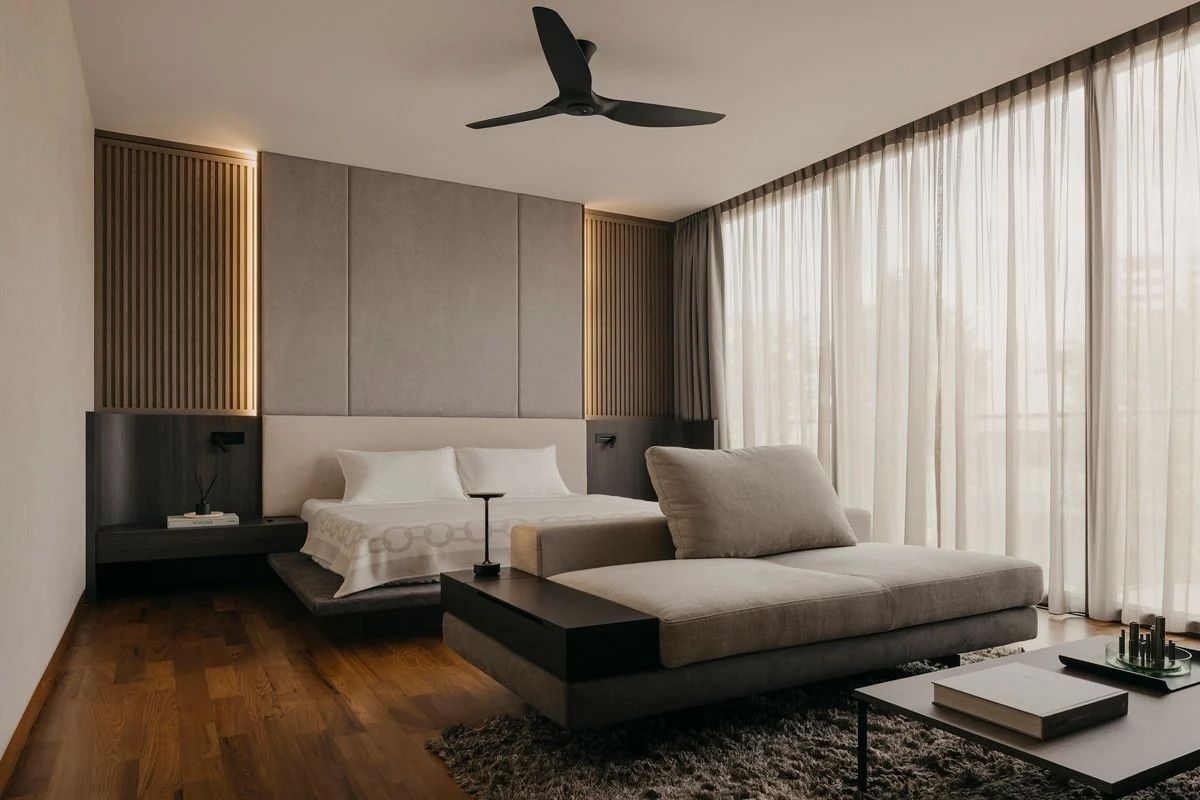 The master bedroom exudes a restful ambience