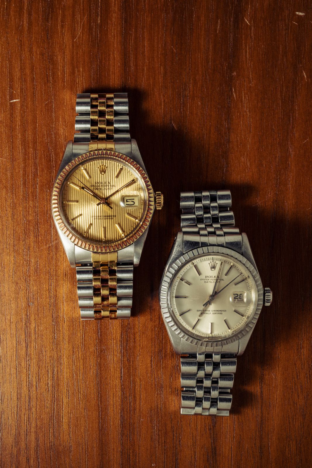 These Rolex Datejust timepieces were gifts from Irwin Lo’s father