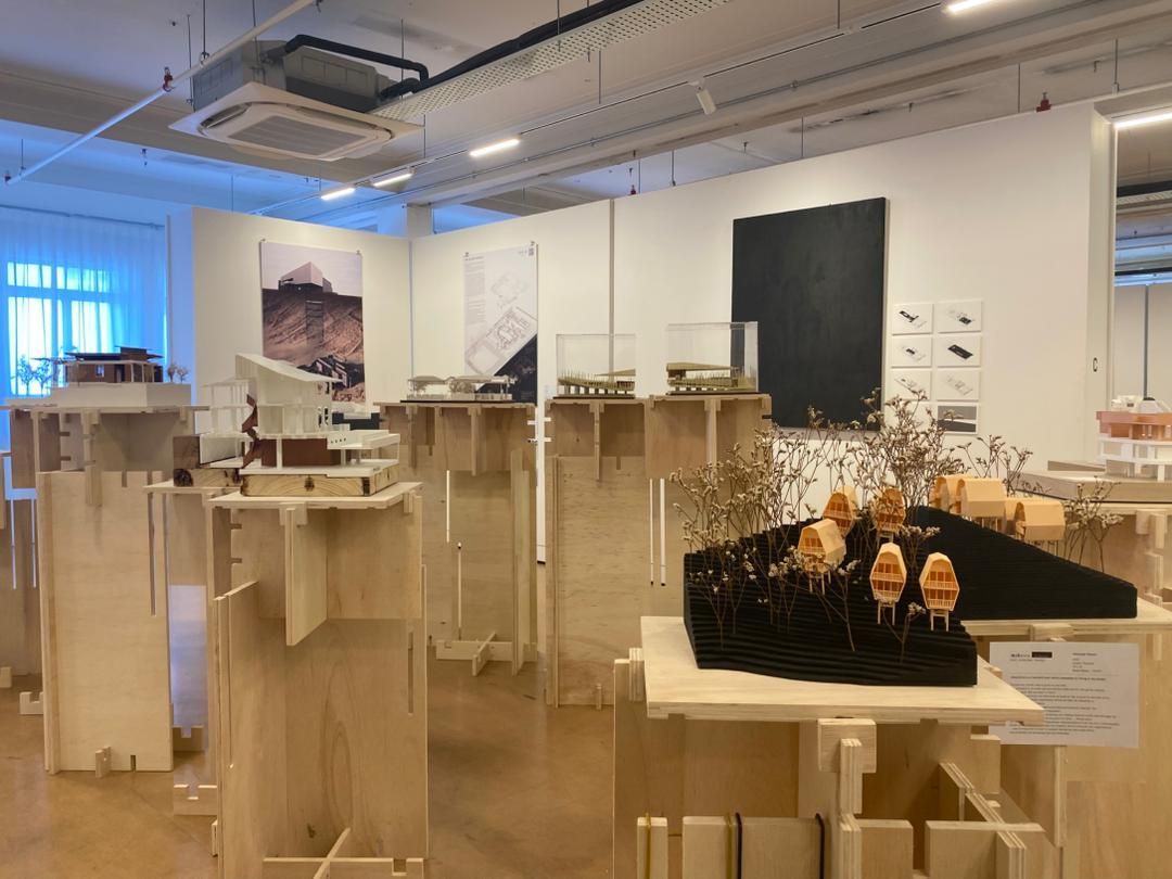 Models incorporate varied materials and scales, reflecting the diversity of Malaysian architectural responses from conceptual explorations to completed projects across the five Suara categories: Space, Urban, Adaptation, Resilience, and Avant Garde.
