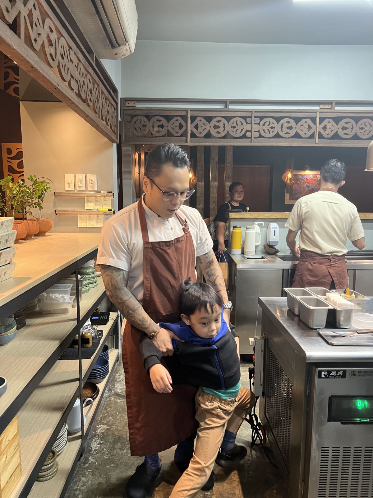 Father's Day messages from chefs | Kevin Navoa and his children | Photo: courtesy of Kevin Navoa