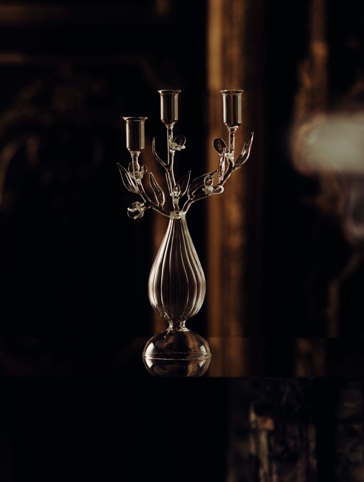 A teardrop-shaped candelabra from the same Dior Maison collection