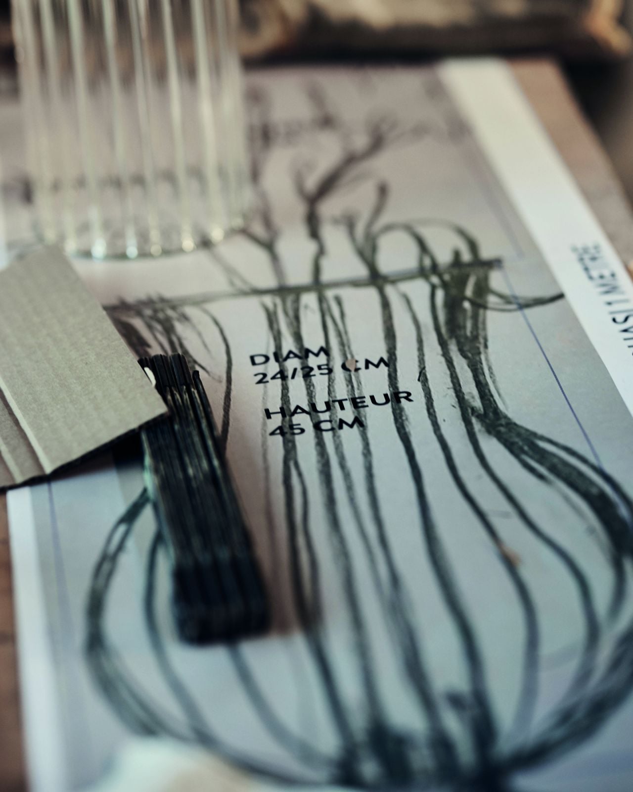 A close-up of one of Sam Baron’s sketches for Dior Maison’s Ode à la Nature collection