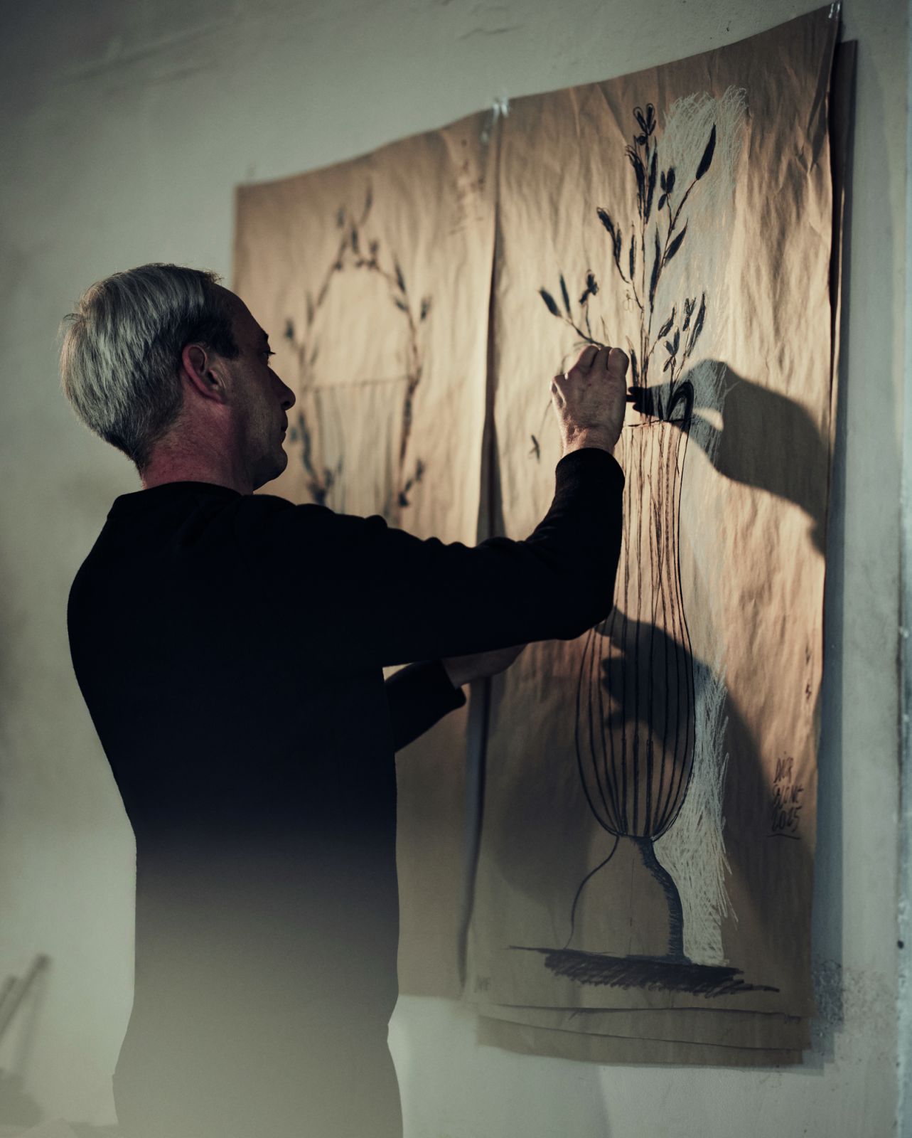 Sam Baron sketching his vision of the Ode à la Nature line