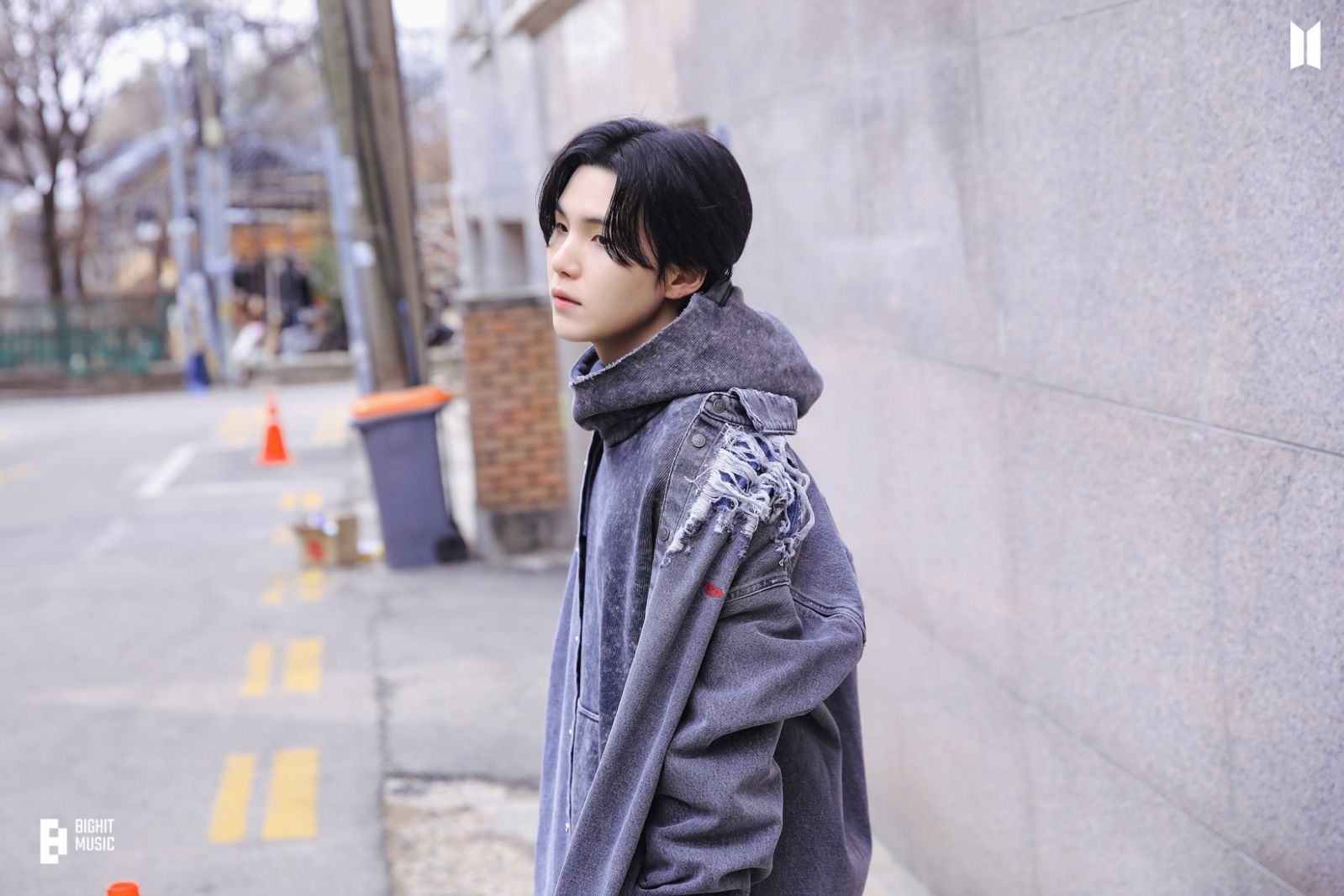 BTS member Suga filming the music video for his song "Amygdala," from the album D-Day (Photo: Facebook / BTS)