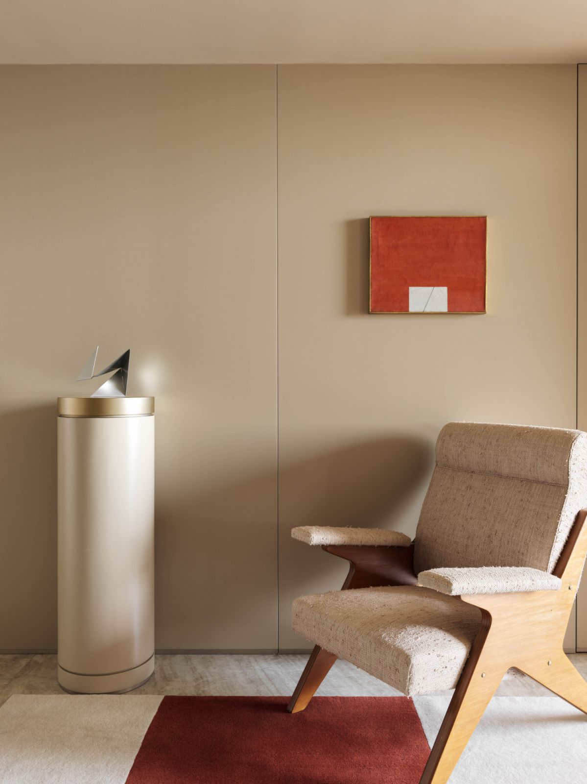 Inside the São Paulo home, there is vintage seating by many of the art deco movement’s most celebrated names