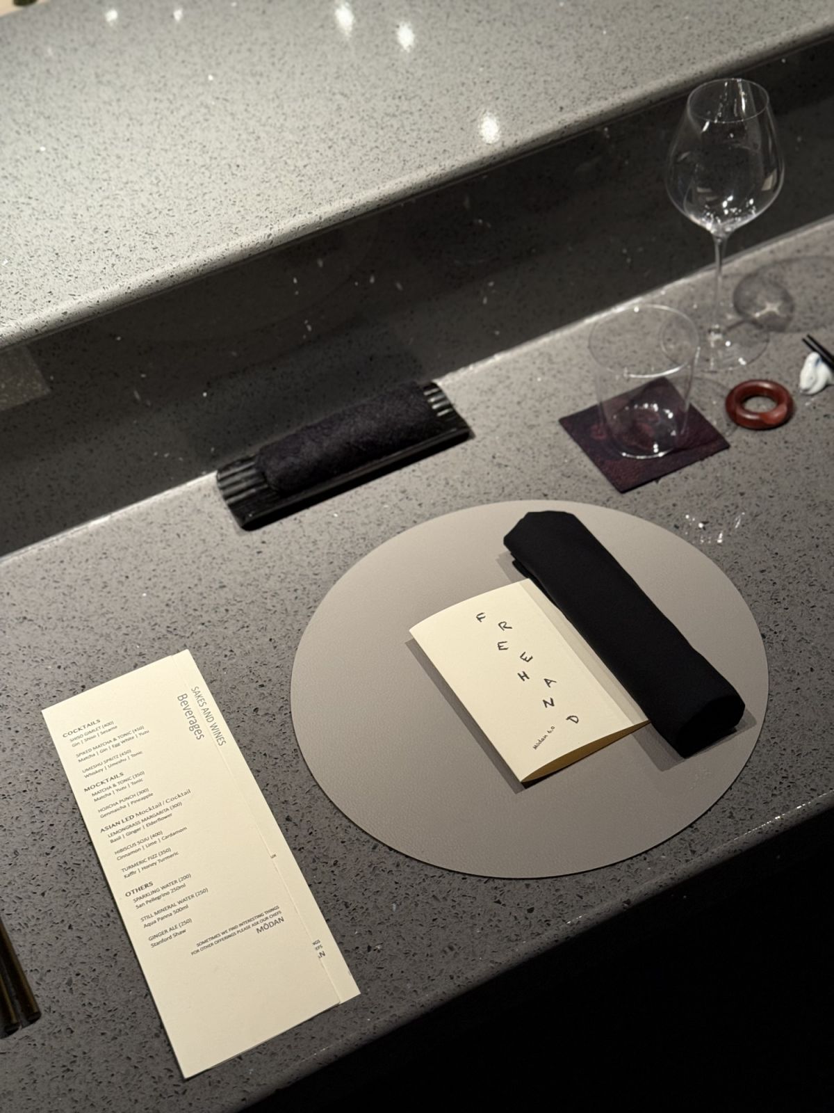 Mōdan new tasting menu - Free Hand - Jorge Mendez