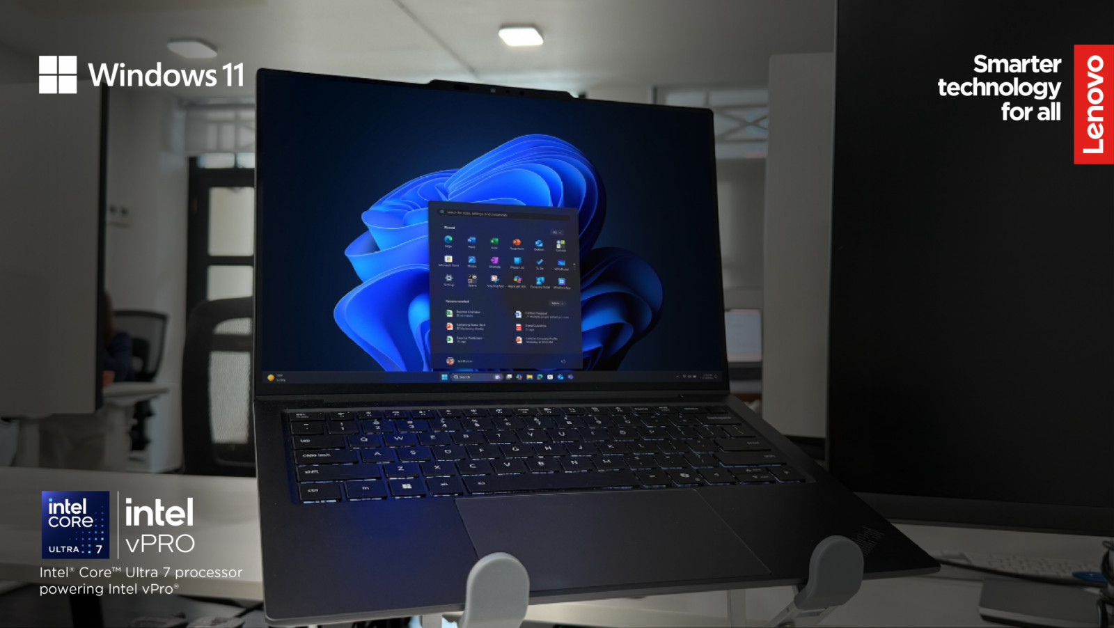 The Lenovo ThinkPad X9 Aura Edition is an Al-powered device designed to accelerate business success. (Photo: Valerie Lim / Graphics: Raphael Quiason)