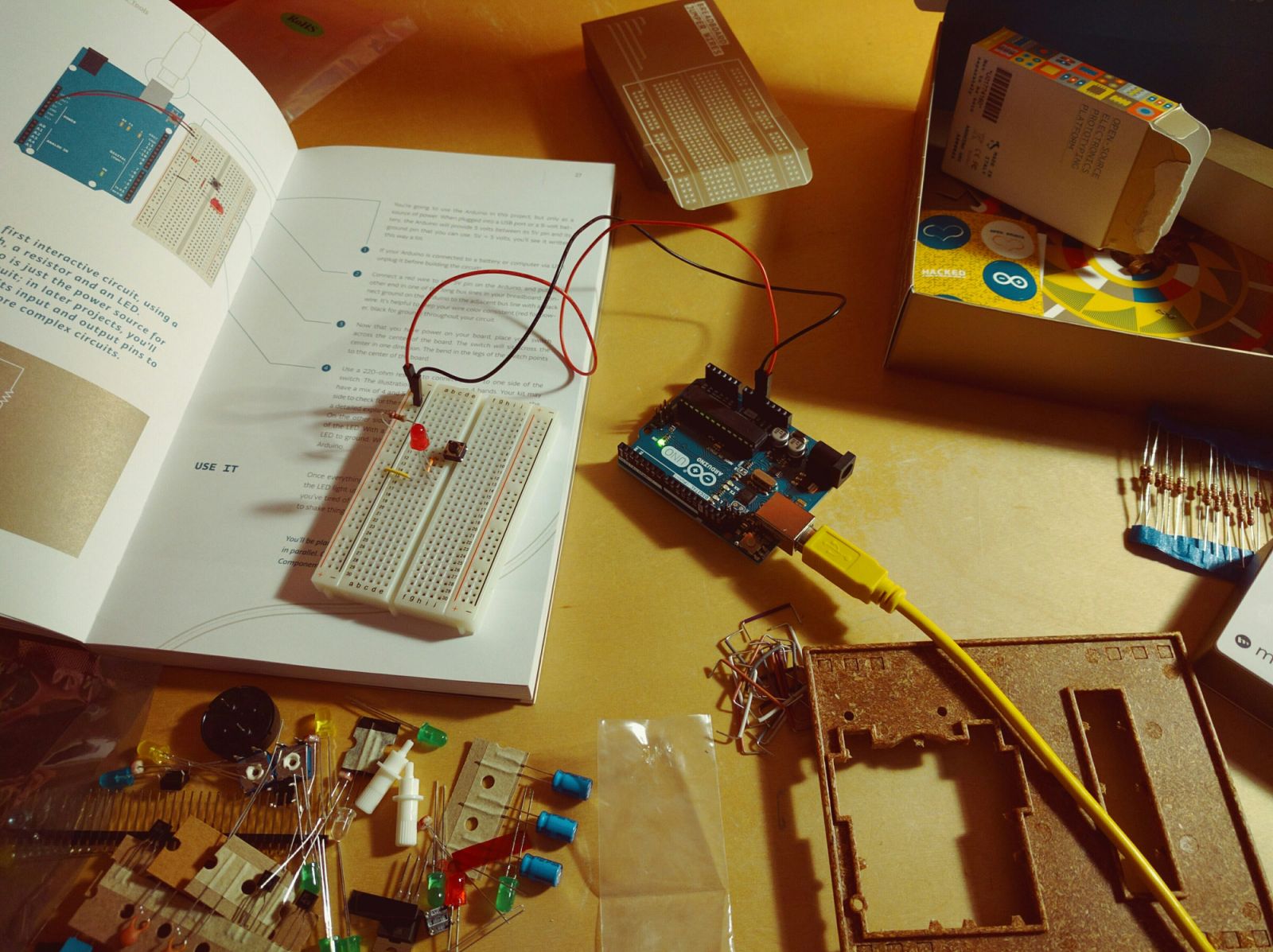 An Arduino project involving LED lights (Photo: Unsplash/Spencer)