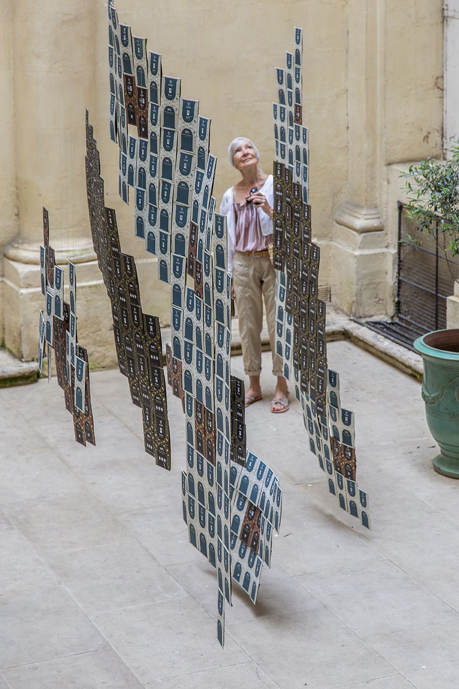 A different view of WTA's installation at the Festival des Architectures Vives 2025 in Montpellier, France