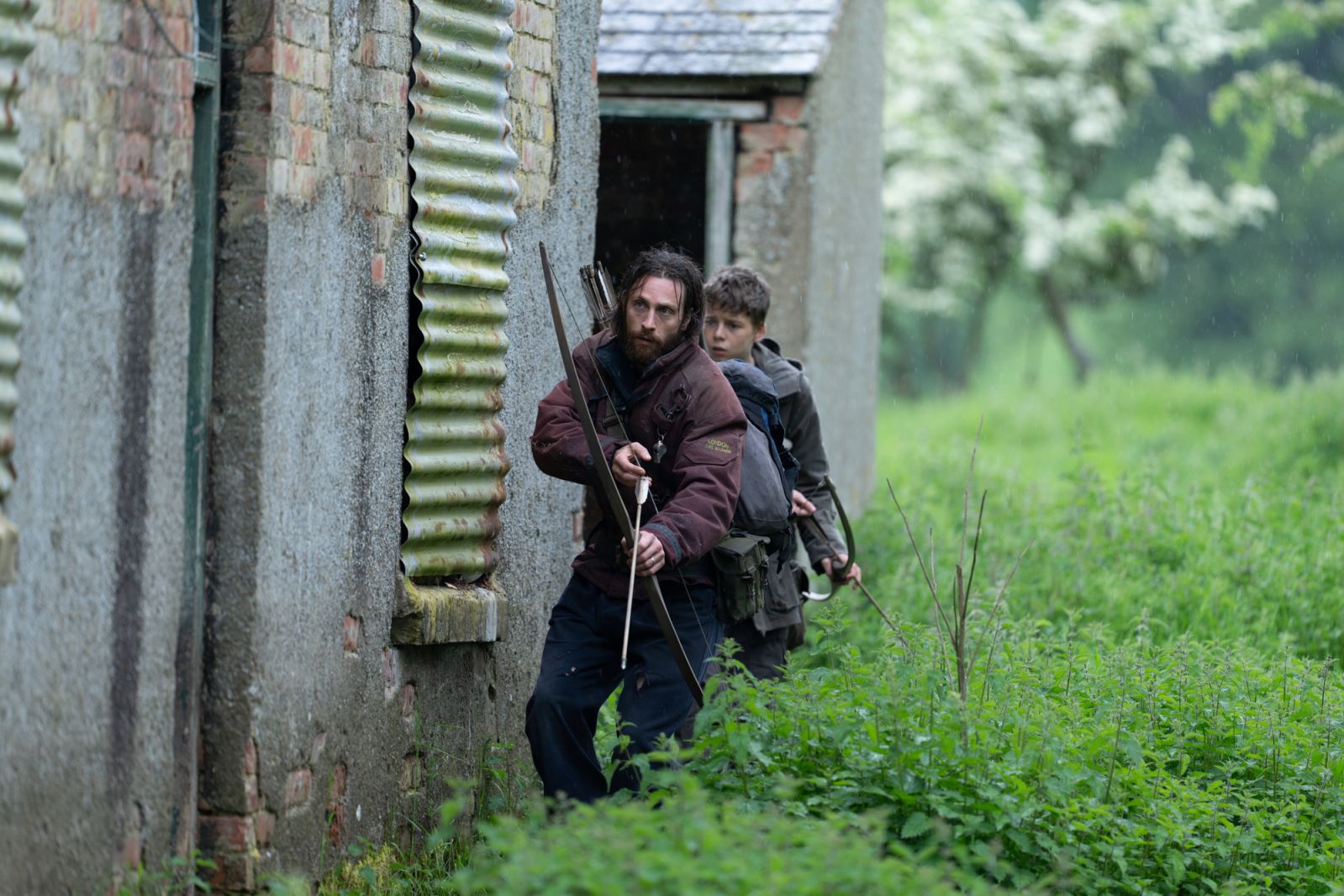 We’re introduced to Jamie (Aaron Taylor-Johnson) and his son Spike (Alfie Williams)