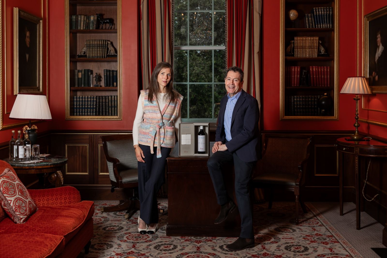 Peter Gago and Caroline Frey of La Chapelle with the Penfolds Grange La Chapelle 2021