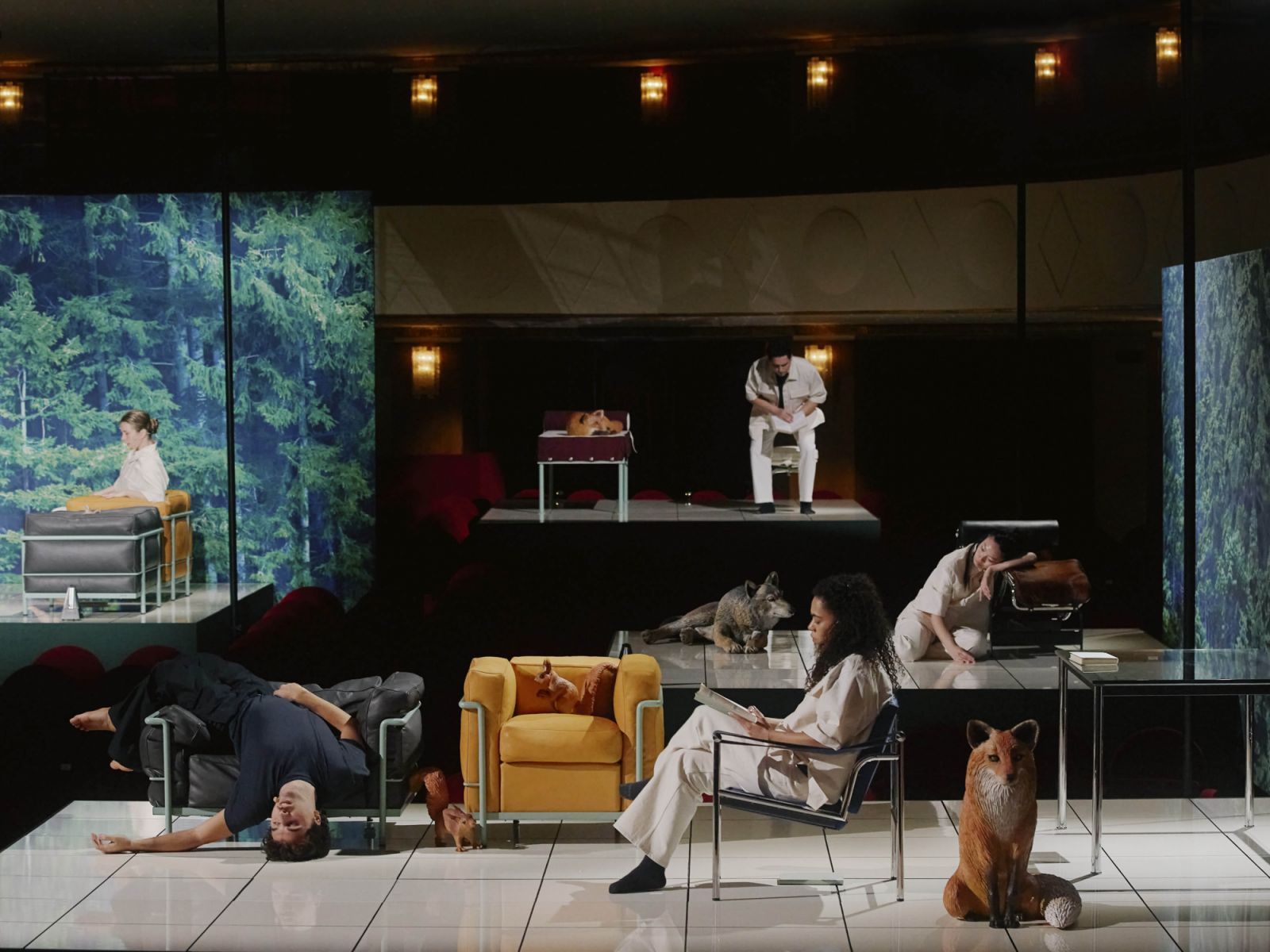 Performers of “Staging Modernity” used Cassina’s re-issued furniture as stage props. (Photo: Omar Sartor)