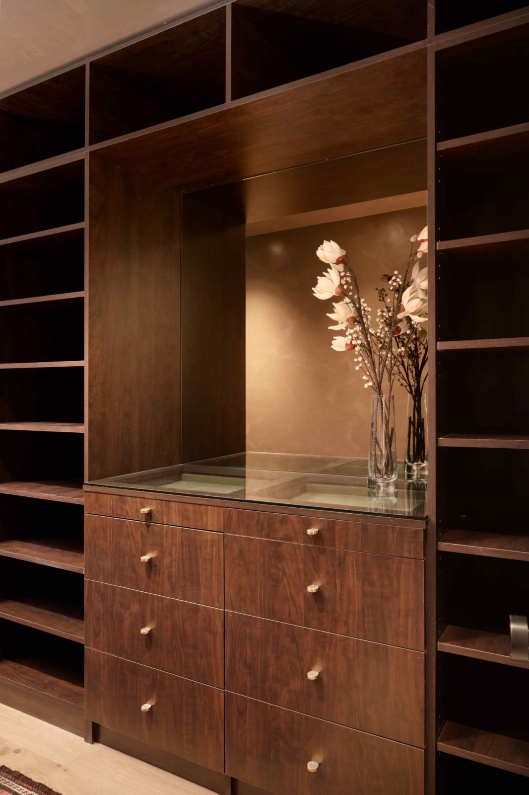 The boutique-inspired walk-in closet in the primary suite