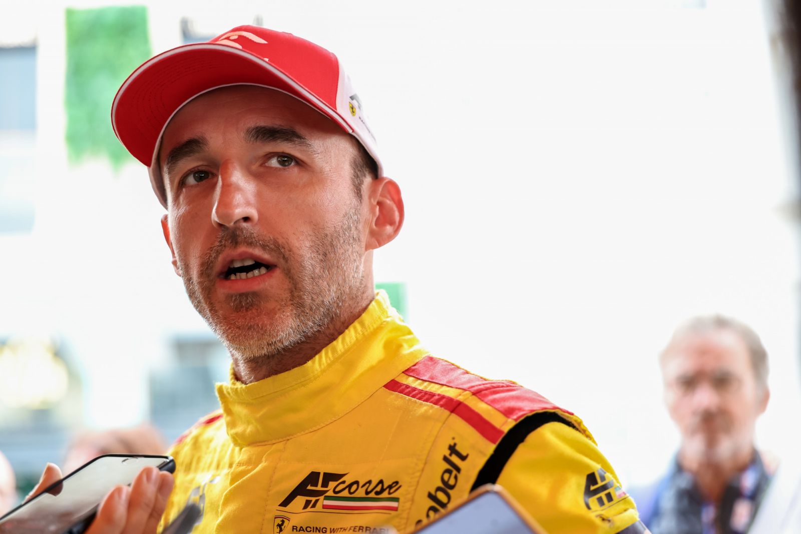 LE MANS, FRANCE - JUNE 7: Robert Kubica of Poland and AF Corse Ferrari is interviewed during the Scrutineering of the Le Mans 24 Hours, Round 4 of the 2025 FIA World Endurance Championship on June 7, 2025 in Le Mans, France.(Photo:Getty Images)