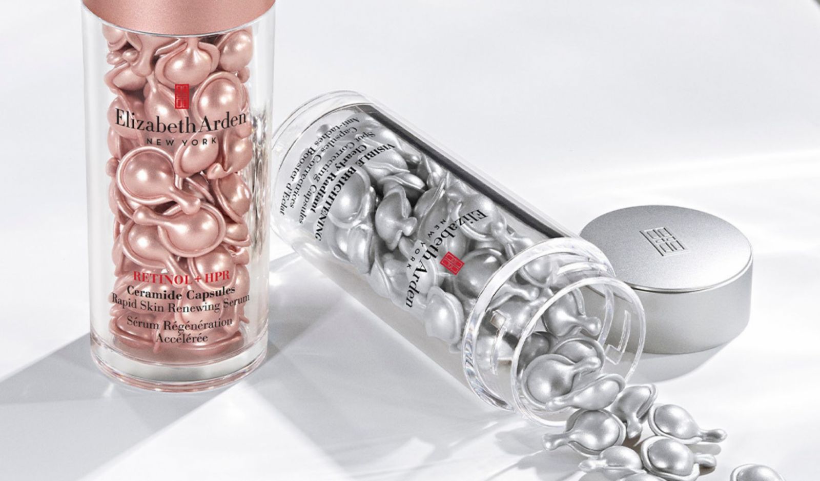 Elizabeth Arden Retinol + HPR Ceramide Capsules Rapid Skin Renewing Serum & Visible Brightening Clearly Radiant Spot Correcting Capsules