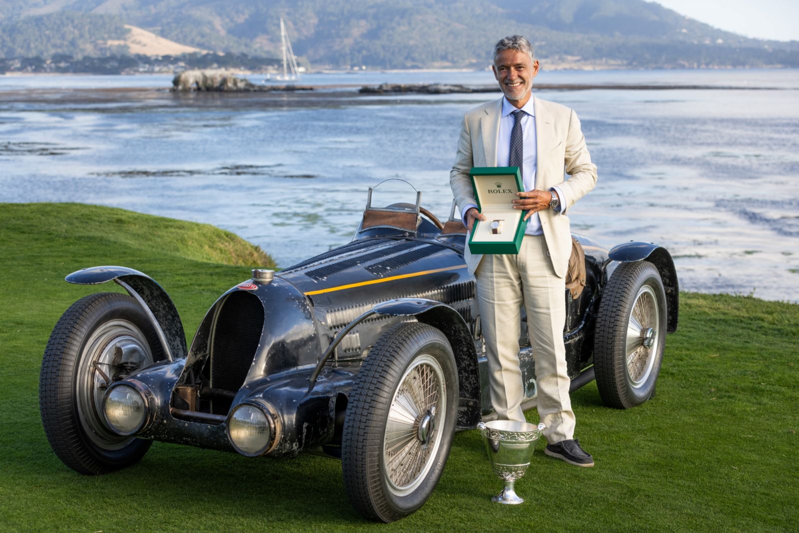 Winner of the  73rd Pebble Beach Concours d’Elegance Best of Show 

L1-07 (Prewar Preservation) 1934 Bugatti Type 59 Sports
The Pearl Collection/Fritz Burkard
Zug, Switzerland