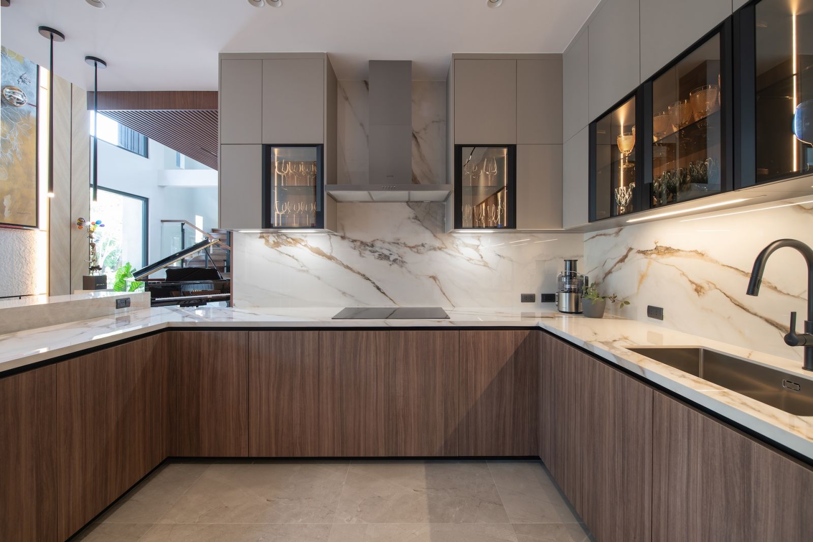 The kitchen of this Alabang, Metro Manila home designed by Rock Robins