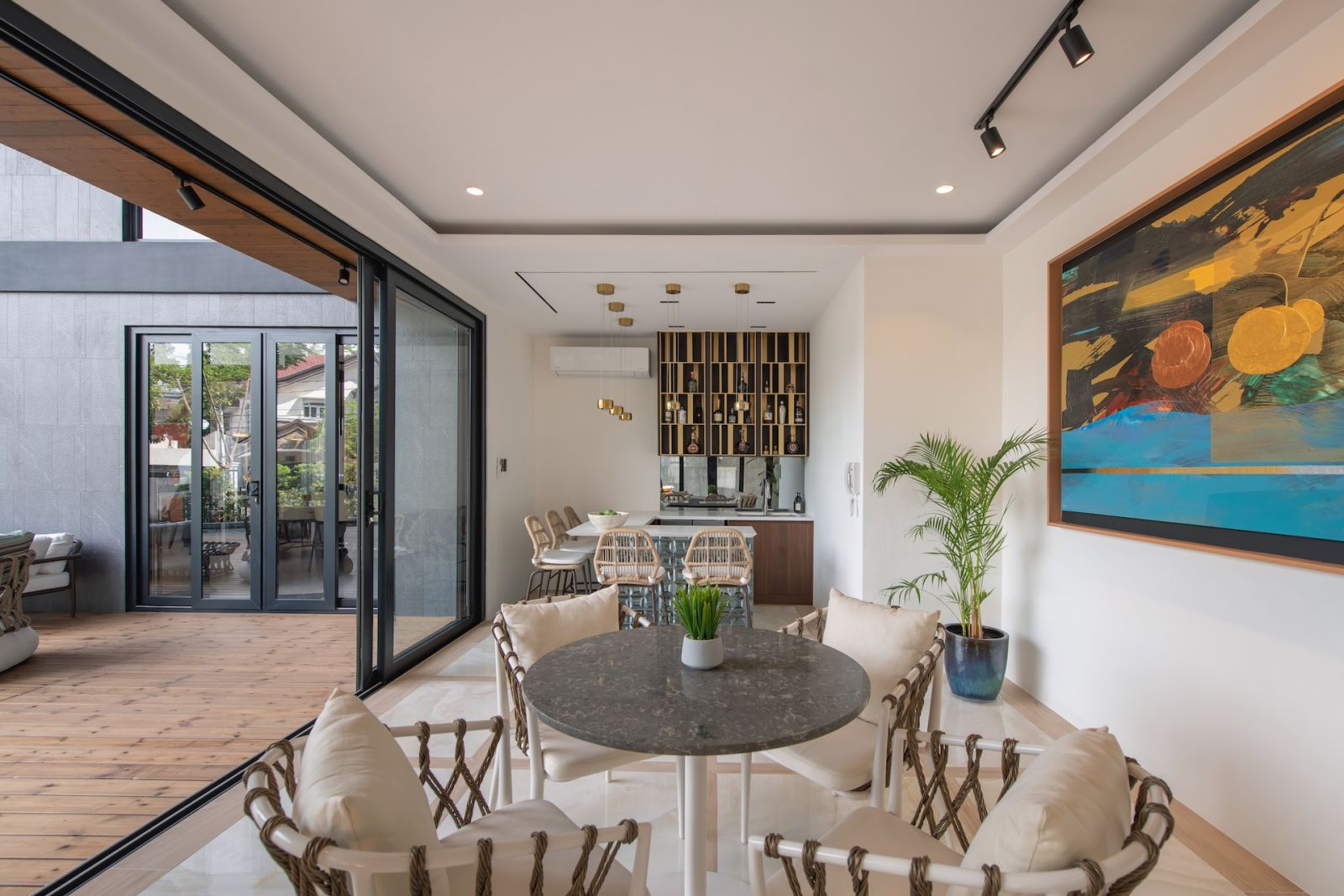 The lanai of this Alabang, Metro Manila home designed by Rock Robins