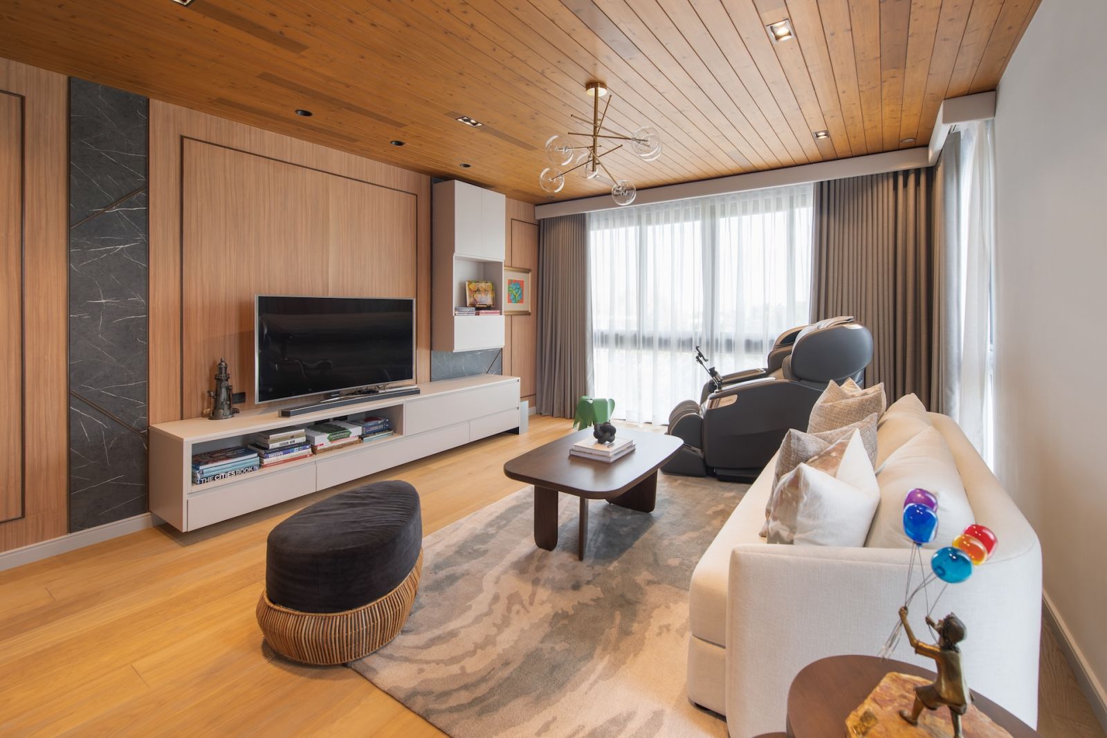 The entertainment room of this Alabang, Metro Manila home designed by Rock Robins
