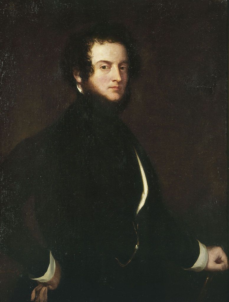 Self-portrait of Count Alfred d'Orsay (1801-1852), Orsay, Alfred Guillaume Gabriel d', Count, Painter, Painting, Dimensions - Work: Height: 112.5 cm, Width: 87 cm, Dimensions - Frame: Height: 141 cm, Width: 114 cm, Thickness: 12.5 cm. (photo by: Sepia Times/ Universal Images Group via Getty Images)