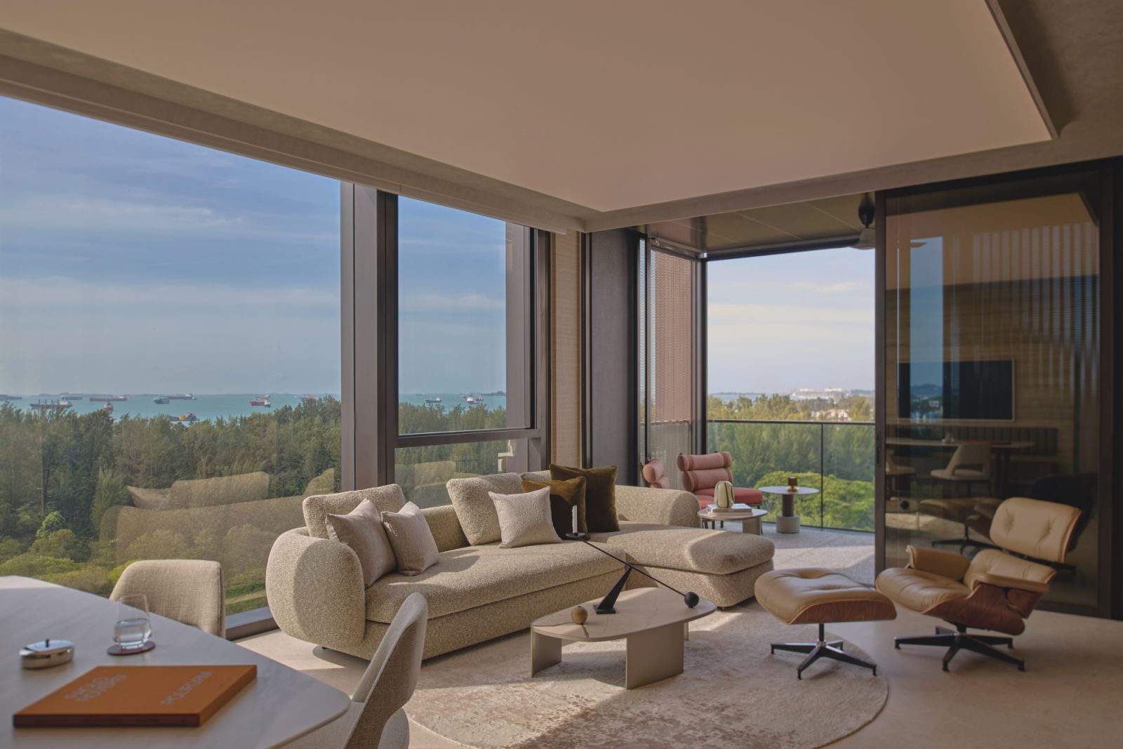 A beautifully textural rug by Living DNA completes the sumptuously minimalist Meyer Mansion abode by Sujonohun and Parenthesis