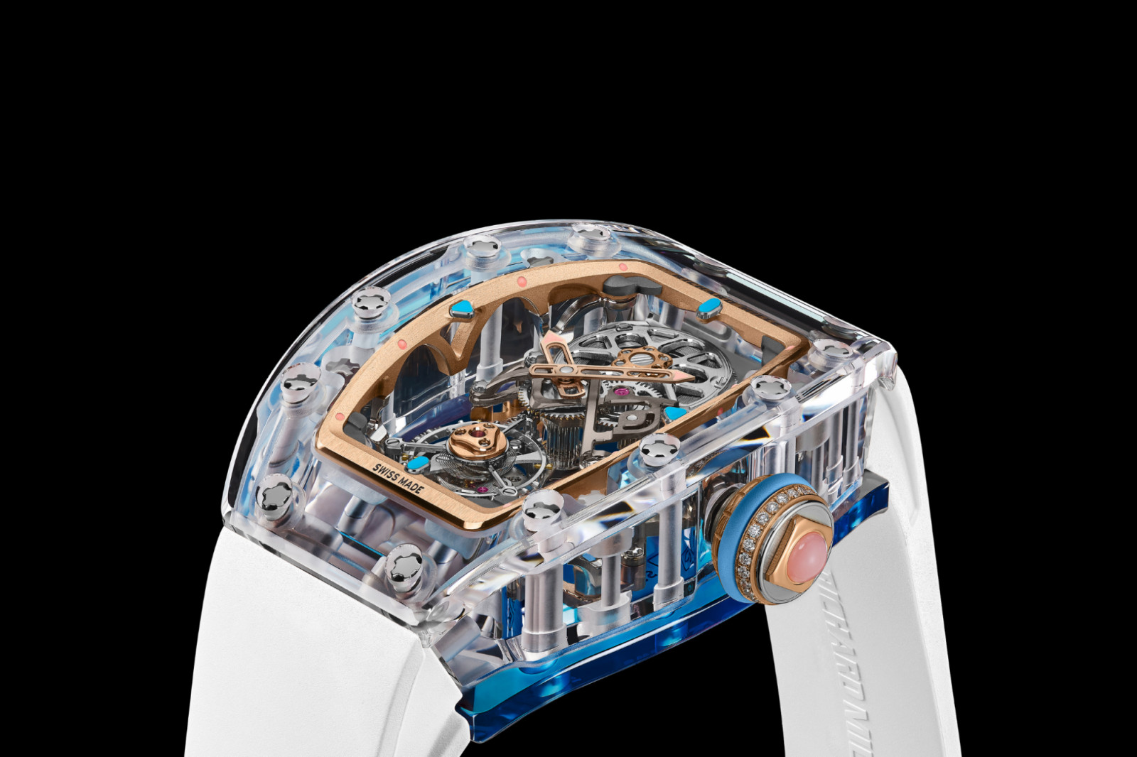 RM 75-01 Flying Tourbillon Sapphire in blue sapphires