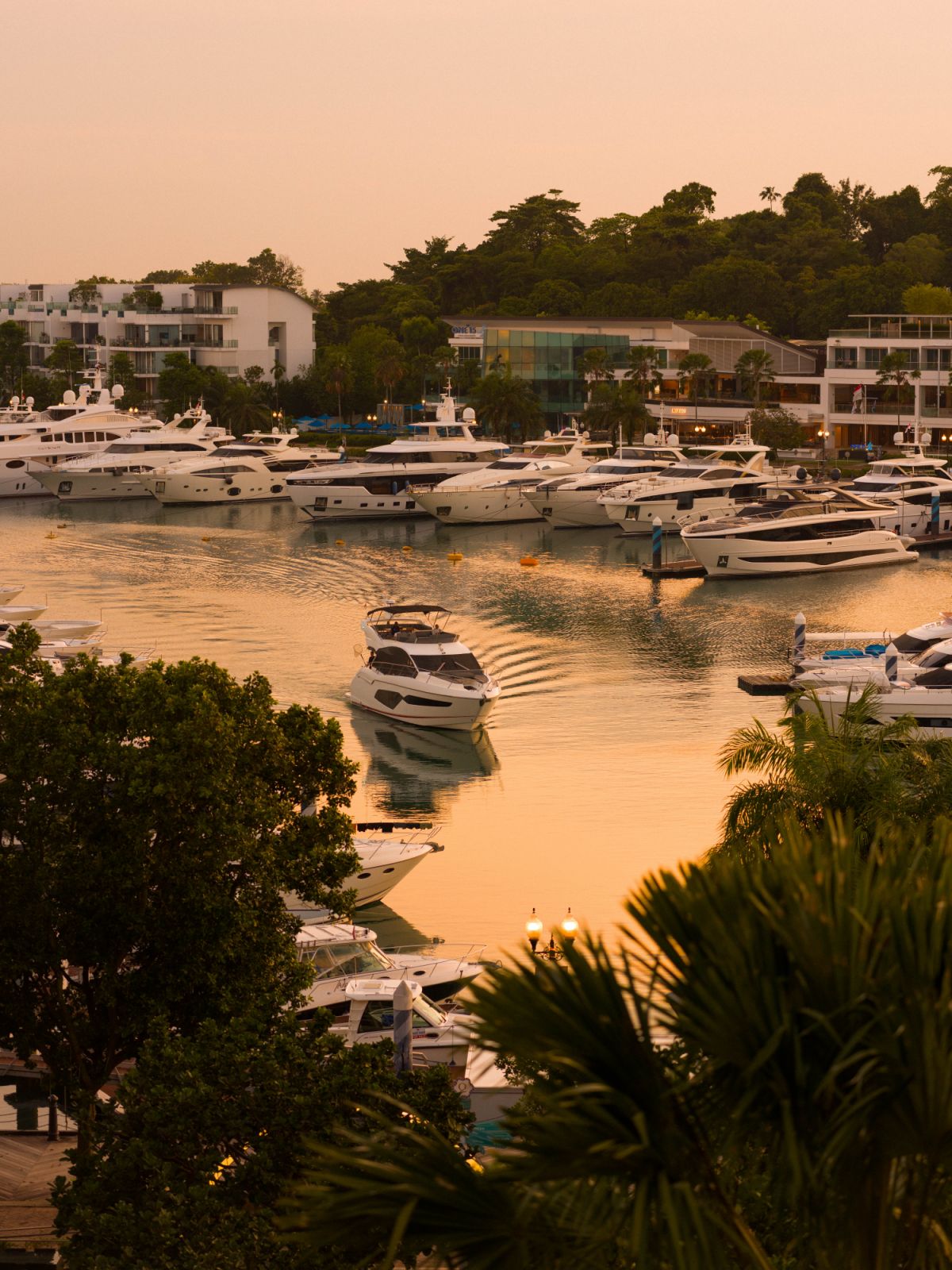 A view of the bustling Sentosa Cove waterfront from the apartment