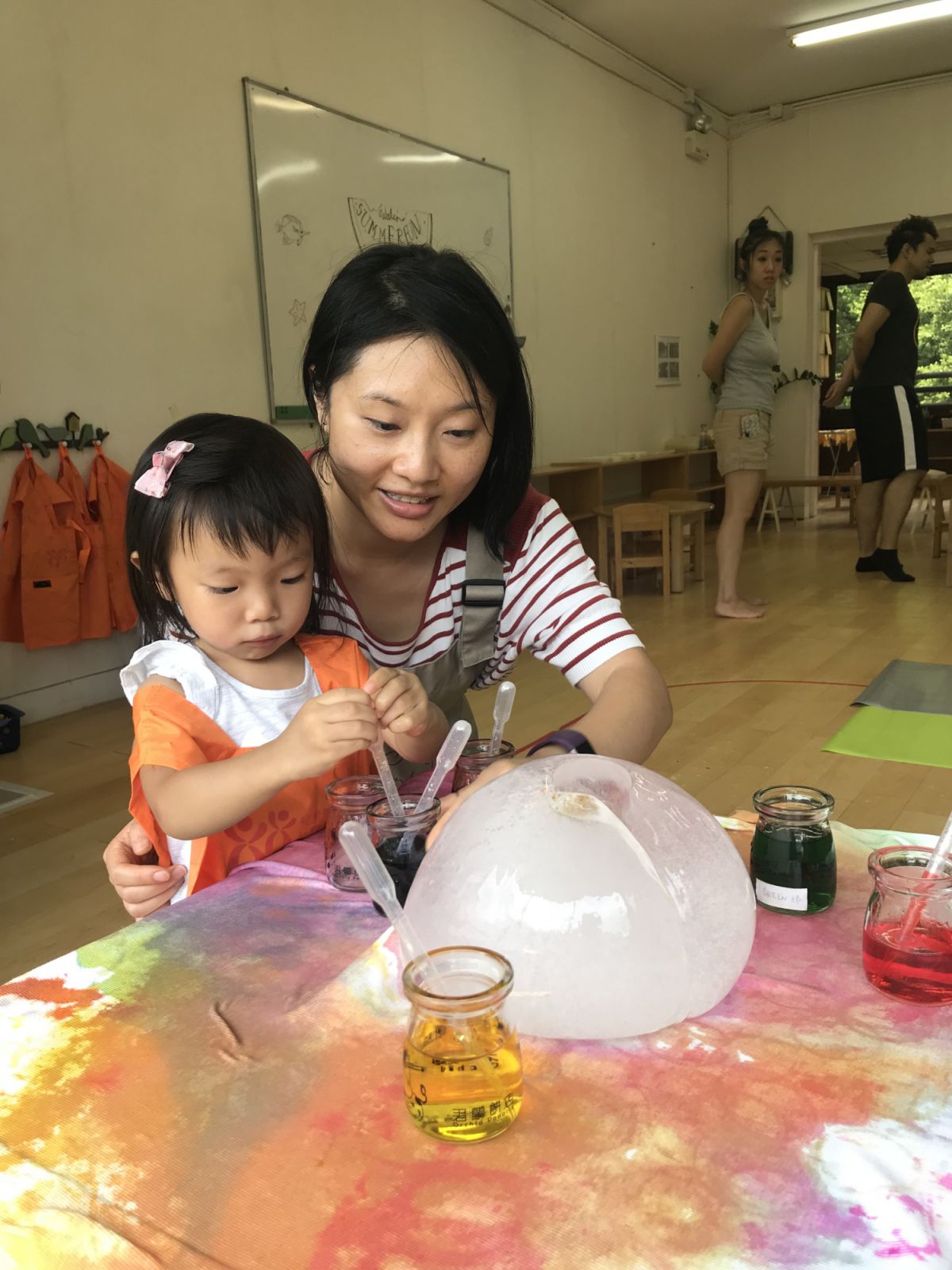 Jeannie Leung with her daughter. Leung encourages open-ended play for her child