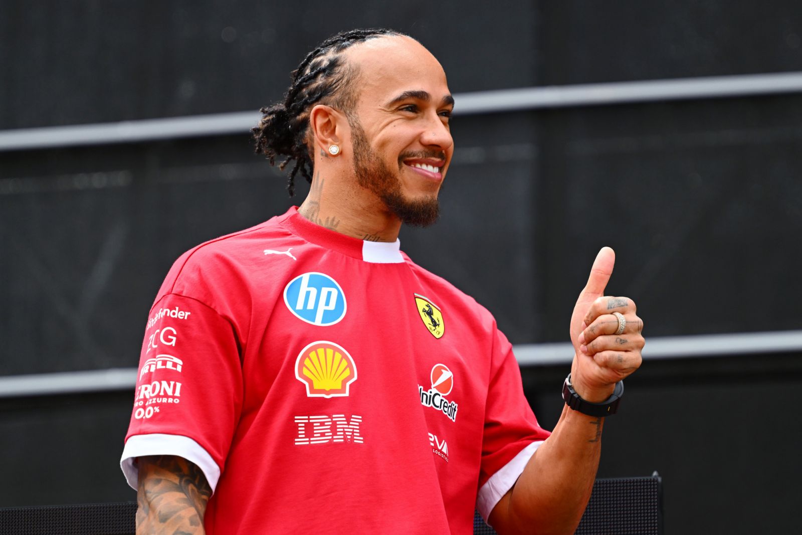 Lewis Hamilton of Great Britain and Scuderia Ferrari on stage prior to practice ahead of the F1 Grand Prix of Austria at Red Bull Ring on June 27, 2025 in Spielberg, Austria.(Photo:Getty Images)