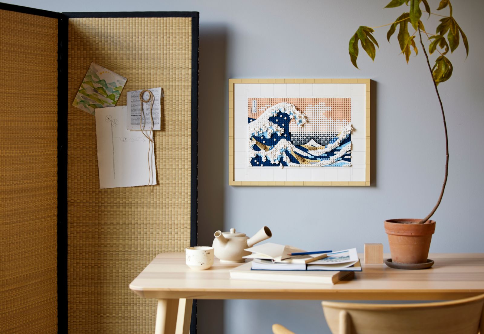The mosaic’s sophisticated use of colour gradients and textural elements demonstrates how Lego’s interpretation honours the dramatic depiction of nature’s power that has made this artwork a masterpiece of Japanese art