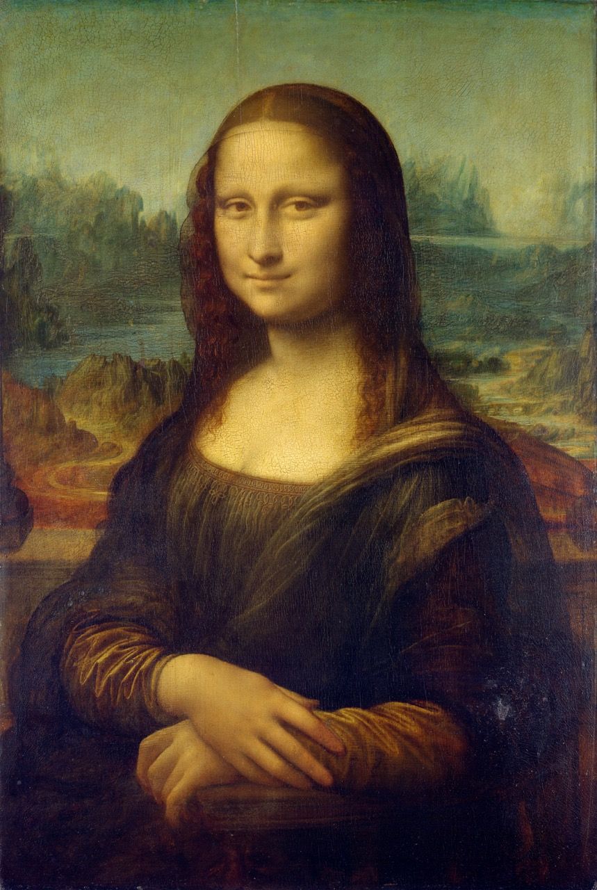 Leonardo da Vinci’s Mona Lisa - The enigmatic Renaissance portrait that has captivated viewers for centuries, with its mysterious smile and elusive qualities that Lego interprets through interactive eye design choices.