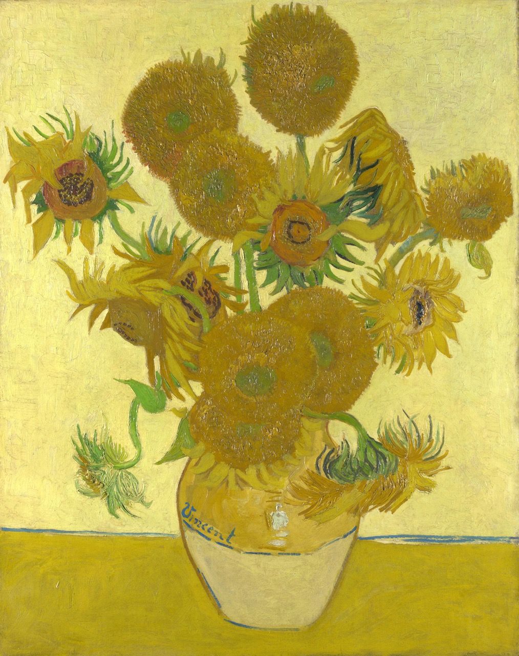 Van Gogh’s iconic Sunflowers painting, one of his most celebrated works from the famous sunflower series that inspired the Lego Art set. This masterpiece showcases Van Gogh’s extraordinary use of vibrant yellows and earthy tones, demonstrating his fascination with light and colour.