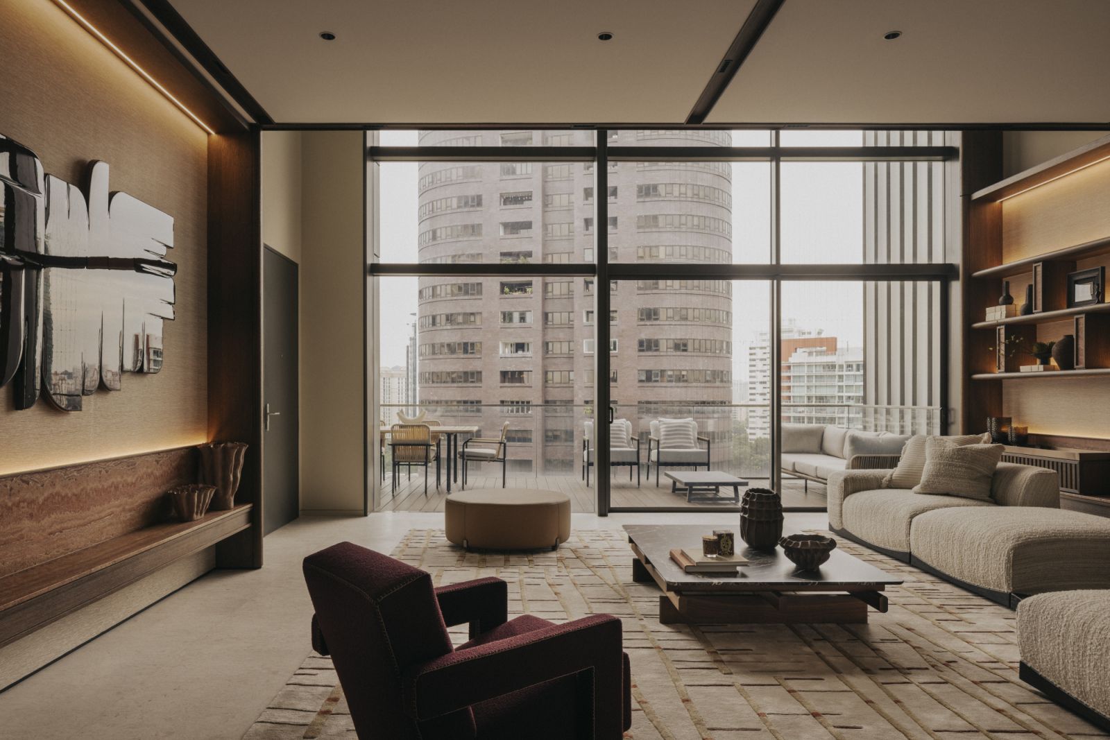Inspired by nature, this property makes use of natural textures and muted tones, resulting in a serene urban retreat