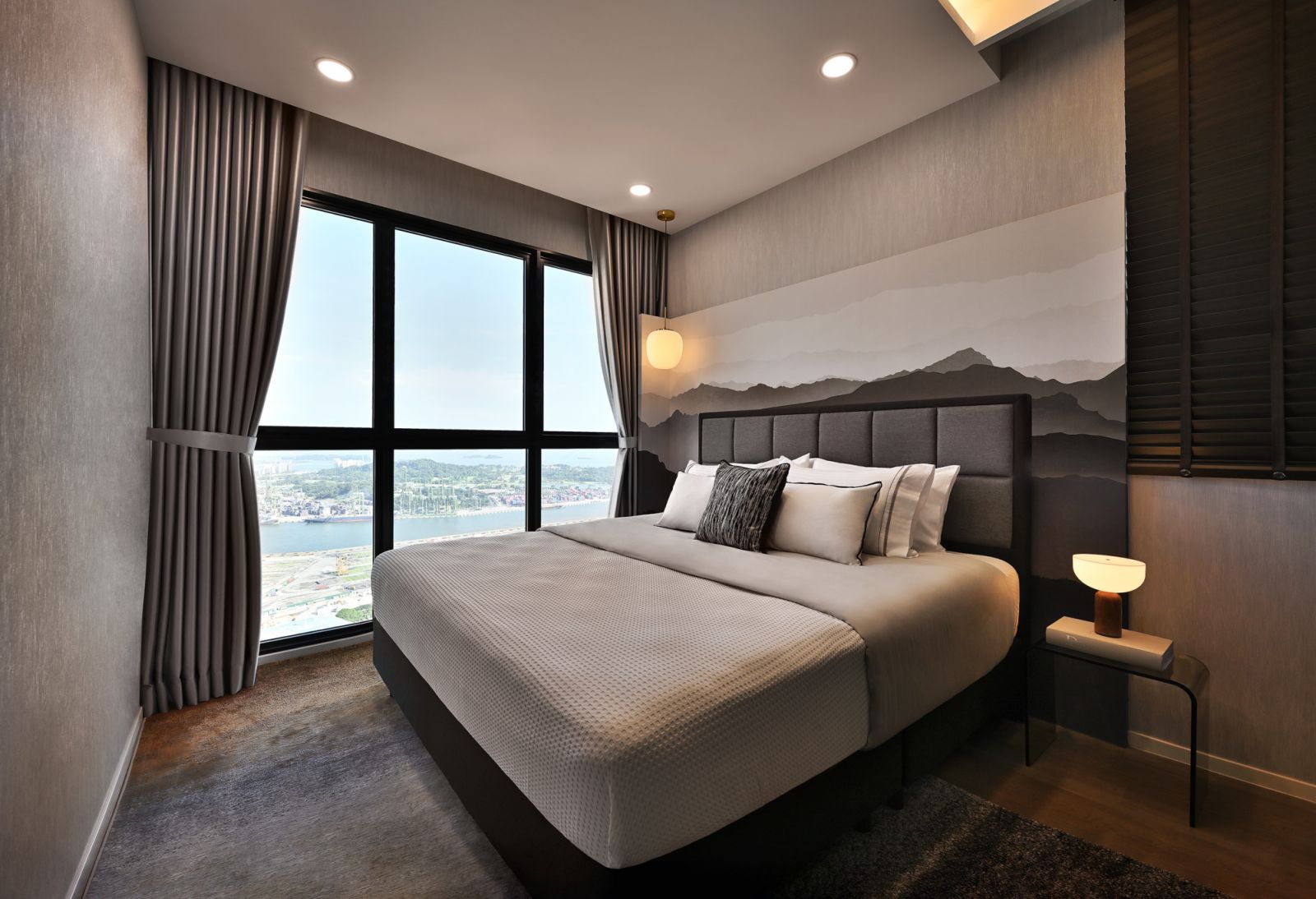 The well-appointed apartment by Prestige Global Designs marries the home’s cinematic vistas of Sentosa