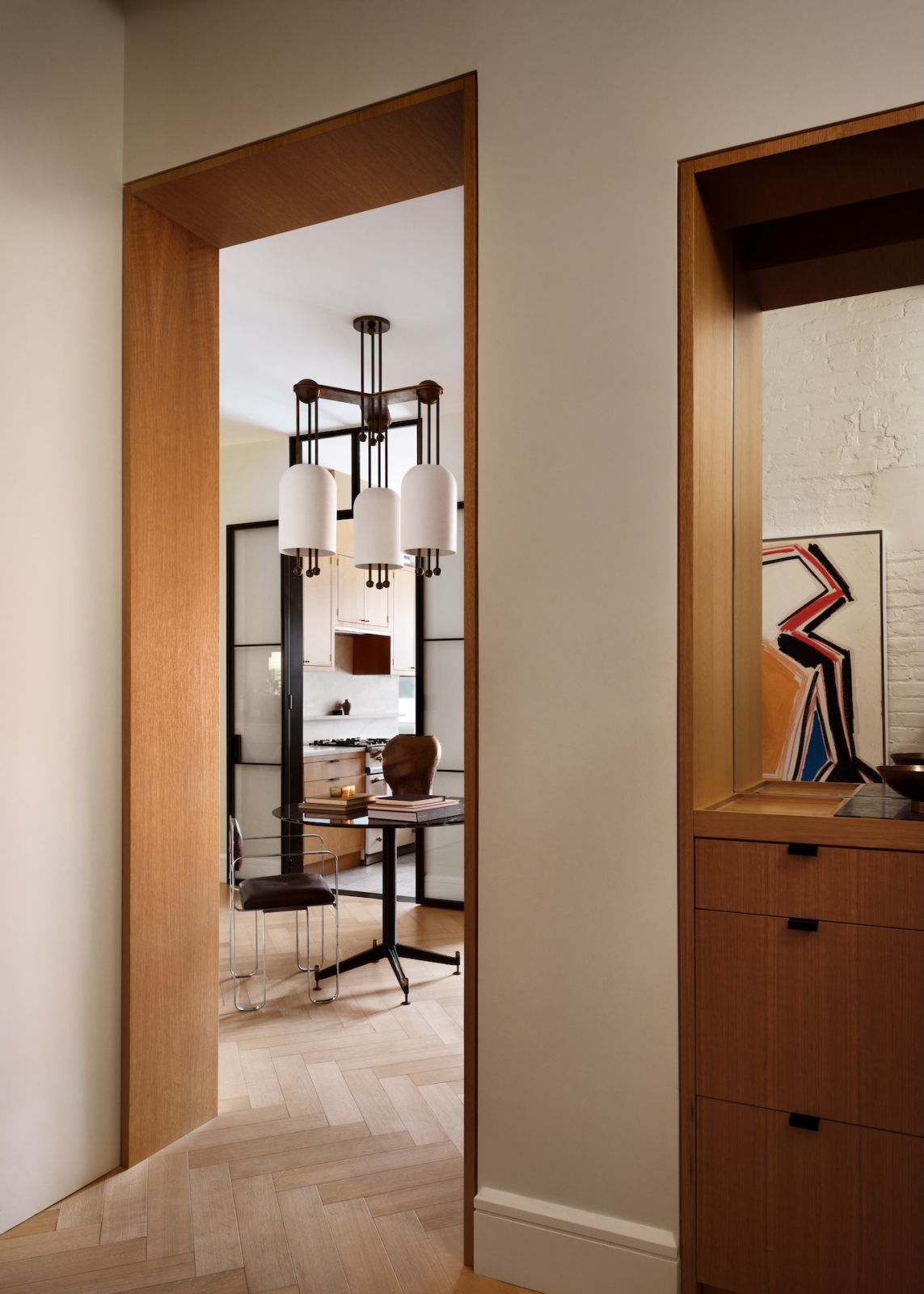 Exploring the open plan layout in this West Village, Manhattan, New York home designed by Grisoro Studio