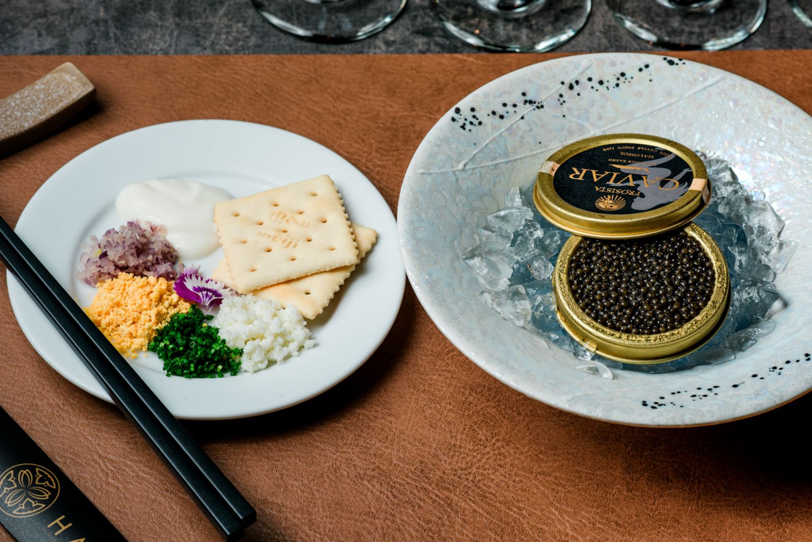 Frosista Siberian Caviar with condiments (Image: Haku) omakase