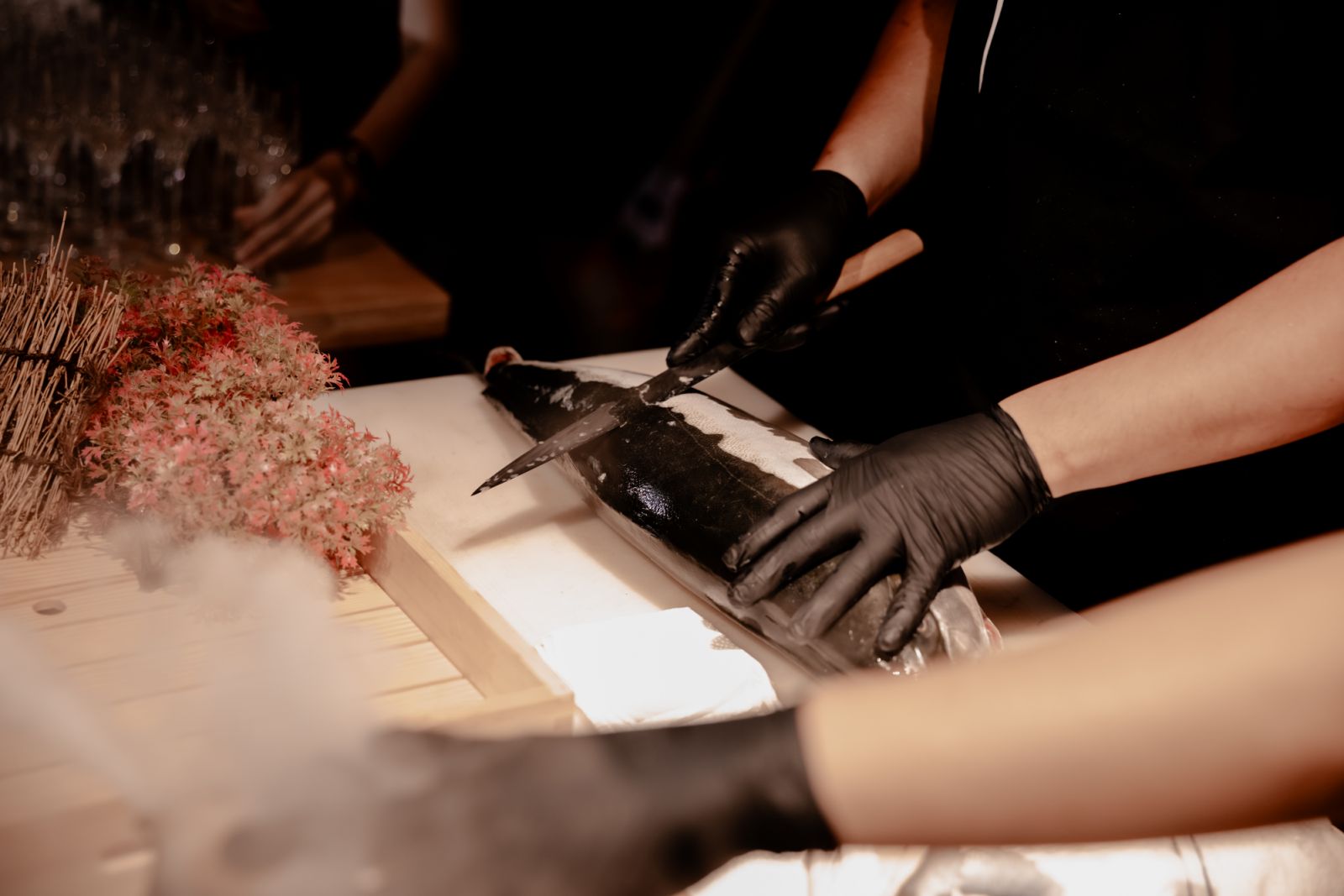 The buri hira fish during a cutting show (Image: Haku) omakase
