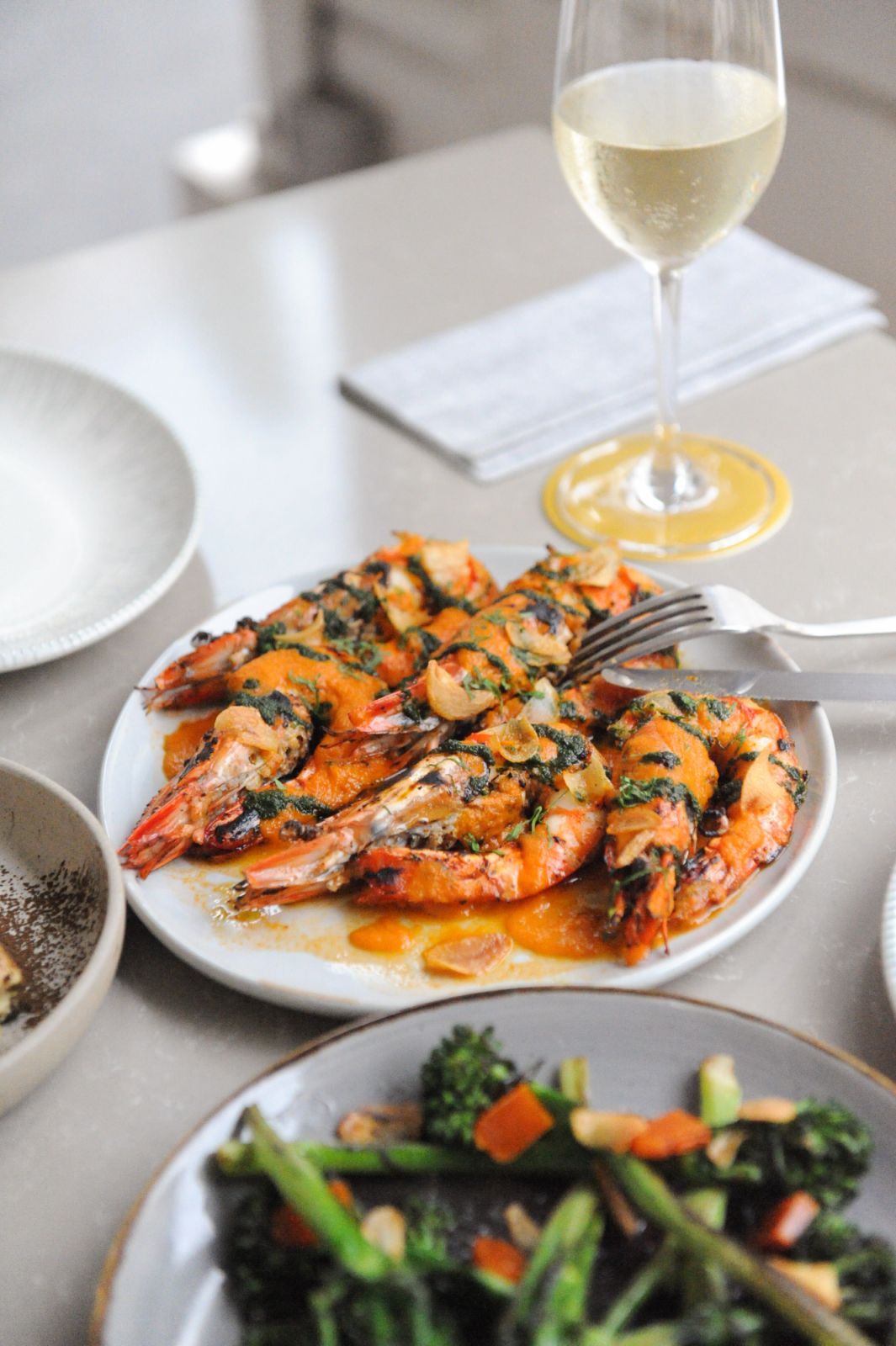 The crowd-favourite flame-kissed tiger prawns on smoked tomato sauce (Photo: Humpback) tanjong pagar food guide
