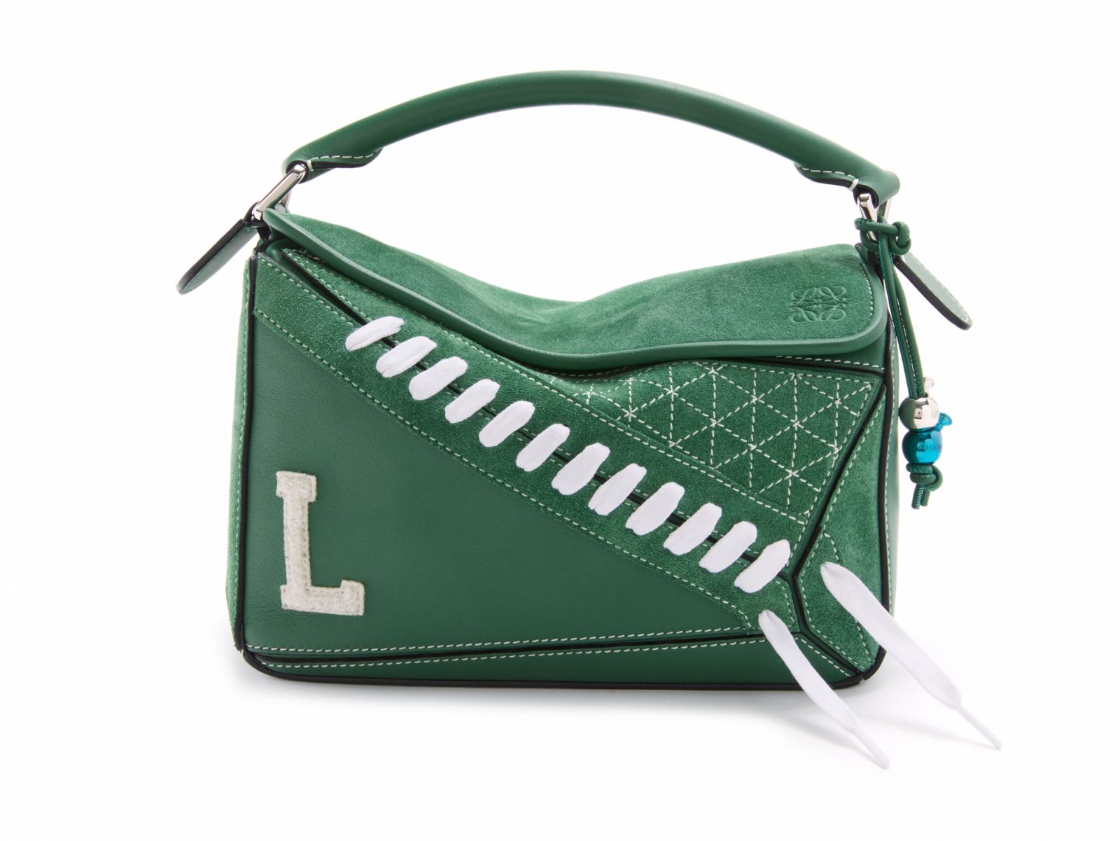 ルミスパ LOEWE Puzzle small grained nubuck top handle bag | Harvey Nichols