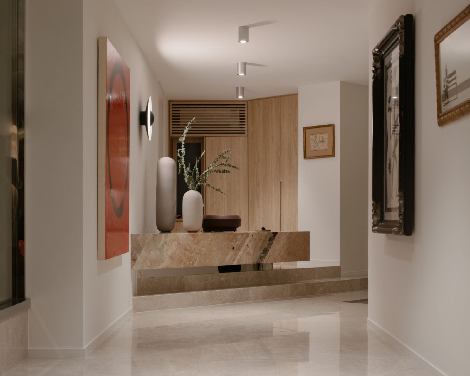This formerly awkward space is now a beautiful entryway